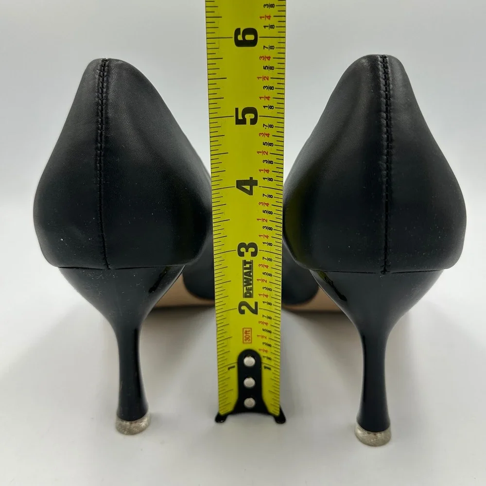 C.Paravano Pointed Toe Pumps Women 42 / 11.5 Black NIB Buckle Pump Heel‎ Chic